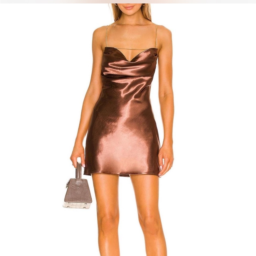Lovers + Friends Brown Mini Slip Dress Spaghetti Strap